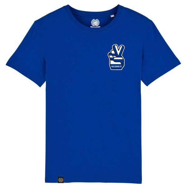 V-Sign T-Shirt - royal blue - blue & white