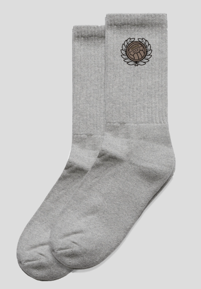 Old School FC 1 Pair Ribbed Logo Socks -heather grey