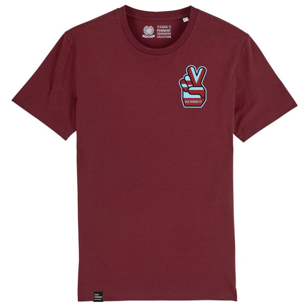 V-Sign T-Shirt - claret - light blue & claret